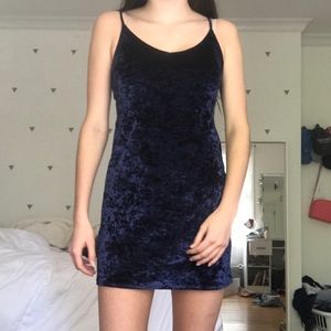 Blue Velvet Slip Dress